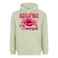 Matcha Kiss me i'm so confused Valentine's Day Heavyweight Hoodie - FaDigitalArtStudio