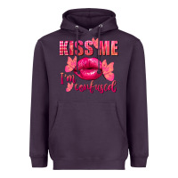 Plum Kiss me i'm so confused Valentine's Day Heavyweight Hoodie - FaDigitalArtStudio