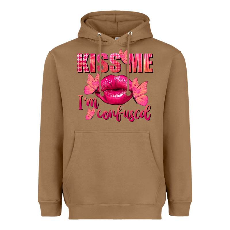 Kiss Me I'm So Confused Valentine's Day Heavyweight Hoodie by FaDigitalArtStudio | Teevron