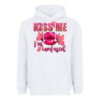 White Kiss me i'm so confused Valentine's Day Heavyweight Hoodie - FaDigitalArtStudio
