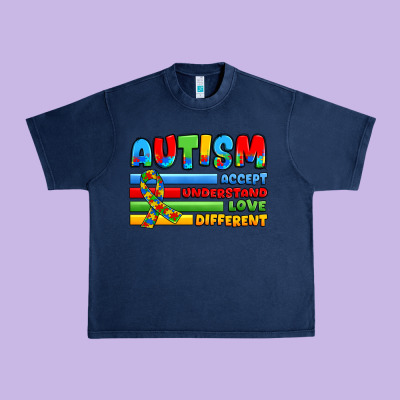 Autism Accept Understand Love Different Urban Heavy Tee Designed By Jahusdesignshop