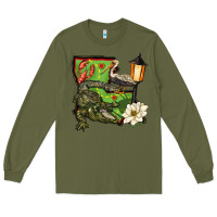 Army Green louisiana state Long Sleeve Tee - BarkalooDesign