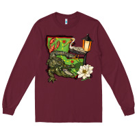 Burgundy louisiana state Long Sleeve Tee - BarkalooDesign