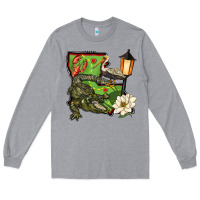 Heather Grey louisiana state Long Sleeve Tee - BarkalooDesign
