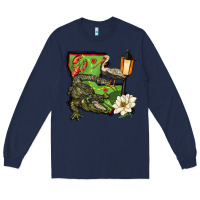 Navy louisiana state Long Sleeve Tee - BarkalooDesign