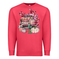Cardinal Breast Cancer truck with pumpkins Premium Sweatshirt - FaDigitalArtStudio