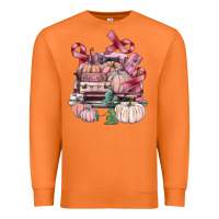 Carrot Breast Cancer truck with pumpkins Premium Sweatshirt - FaDigitalArtStudio