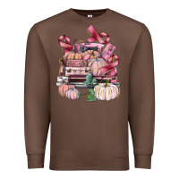 Chestnut Breast Cancer truck with pumpkins Premium Sweatshirt - FaDigitalArtStudio