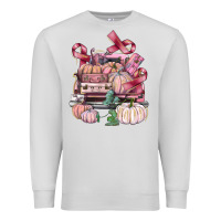 Dove Grey Breast Cancer truck with pumpkins Premium Sweatshirt - FaDigitalArtStudio