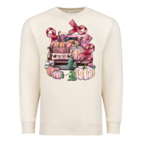 Sandshell Breast Cancer truck with pumpkins Premium Sweatshirt - FaDigitalArtStudio