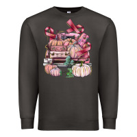 Smoke Breast Cancer truck with pumpkins Premium Sweatshirt - FaDigitalArtStudio