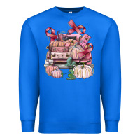 True Royal Breast Cancer truck with pumpkins Premium Sweatshirt - FaDigitalArtStudio
