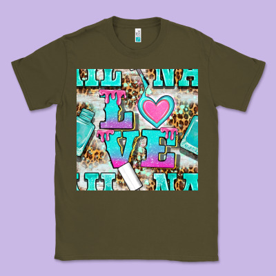 Love Nail And Polish With Leopard Seamless Pattern Bbs Classic Tee Designed By Bundleandbundleshop