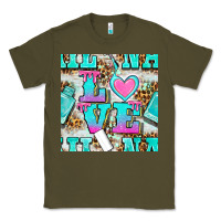 Army Green love nail and polish with leopard seamless pattern bbs Classic Tee - BundleAndBundleShop