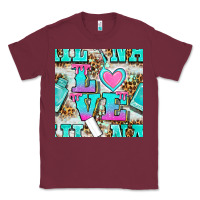 Burgundy love nail and polish with leopard seamless pattern bbs Classic Tee - BundleAndBundleShop