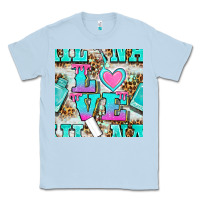 Dusty Blue love nail and polish with leopard seamless pattern bbs Classic Tee - BundleAndBundleShop