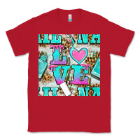 Red love nail and polish with leopard seamless pattern bbs Classic Tee - BundleAndBundleShop