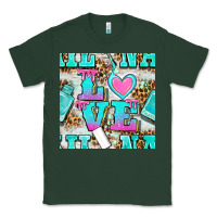 Sports Green love nail and polish with leopard seamless pattern bbs Classic Tee - BundleAndBundleShop