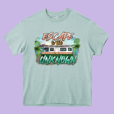 Escape To The Unknown Heavy Core Tee Designed By Nancycooperartshop