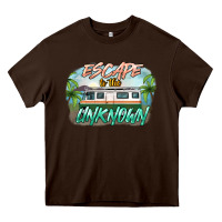 Chocolate Brown escape to the unknown Heavy Core Tee - NancyCooperArtShop