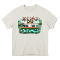 Cream escape to the unknown Heavy Core Tee - NancyCooperArtShop