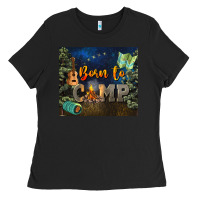 Black born to camp Ladies Tee - NancyCooperArtShop
