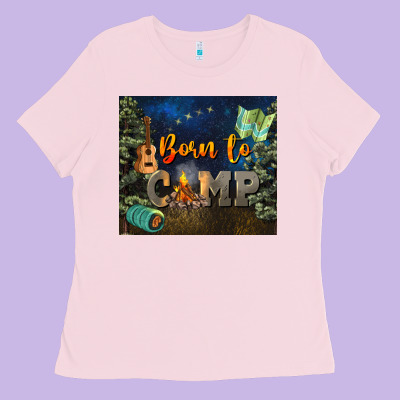 Born To Camp Ladies Tee Designed By Nancycooperartshop