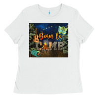 White born to camp Ladies Tee - NancyCooperArtShop