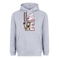 Heather Grey Love Easter bunny Heavyweight Hoodie - OliviaCreatesArt
