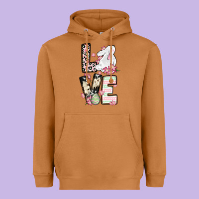 Love Easter Bunny Heavyweight Hoodie Designed By Oliviacreatesart