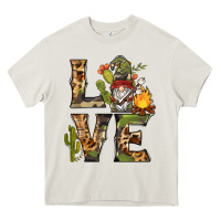 Cream love camping gnome Heavy Core Tee - BarkalooDesign