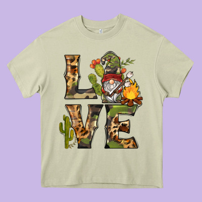 Love Camping Gnome Heavy Core Tee Designed By Barkaloodesign