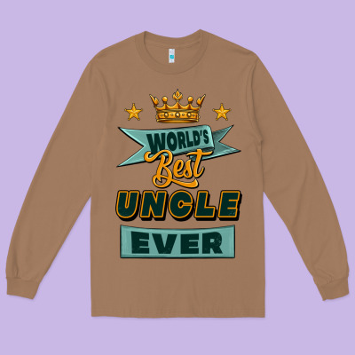 World's Best Uncle Ever Long Sleeve Tee Designed By Jasminsmagicworld
