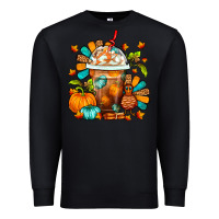 Black Thanksgiving Frappe Coffee Premium Sweatshirt - FaDigitalArtStudio