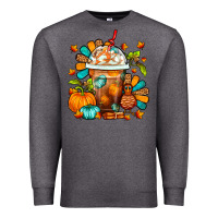Charcoal Heather Thanksgiving Frappe Coffee Premium Sweatshirt - FaDigitalArtStudio