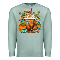 Seafoam Thanksgiving Frappe Coffee Premium Sweatshirt - FaDigitalArtStudio