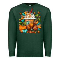 Sports Green Thanksgiving Frappe Coffee Premium Sweatshirt - FaDigitalArtStudio