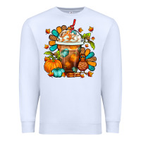 White Thanksgiving Frappe Coffee Premium Sweatshirt - FaDigitalArtStudio