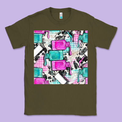 Nail Polish With Cowhide And Plaid Seamless Pattern Bbs Classic Tee Designed By Bundleandbundleshop