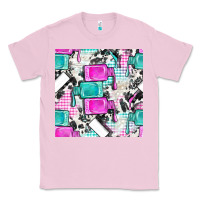 Bubblegum Pink nail polish with cowhide and plaid seamless pattern bbs Classic Tee - BundleAndBundleShop