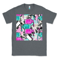 Charcoal Heather nail polish with cowhide and plaid seamless pattern bbs Classic Tee - BundleAndBundleShop