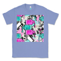 Colony Blue nail polish with cowhide and plaid seamless pattern bbs Classic Tee - BundleAndBundleShop