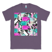 Lavender nail polish with cowhide and plaid seamless pattern bbs Classic Tee - BundleAndBundleShop
