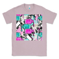 Lilac nail polish with cowhide and plaid seamless pattern bbs Classic Tee - BundleAndBundleShop