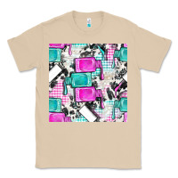 Mushroom nail polish with cowhide and plaid seamless pattern bbs Classic Tee - BundleAndBundleShop