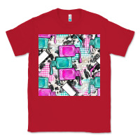 Red nail polish with cowhide and plaid seamless pattern bbs Classic Tee - BundleAndBundleShop