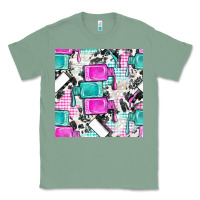 Sage nail polish with cowhide and plaid seamless pattern bbs Classic Tee - BundleAndBundleShop