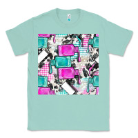 Seafoam nail polish with cowhide and plaid seamless pattern bbs Classic Tee - BundleAndBundleShop