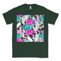 Sports Green nail polish with cowhide and plaid seamless pattern bbs Classic Tee - BundleAndBundleShop