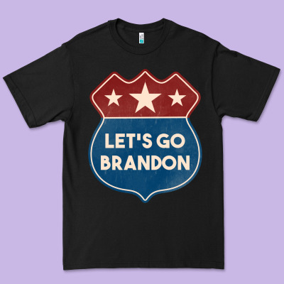Let's Go Brandon Shield Patch Premium Tee Designed By Jasminsmagicworld